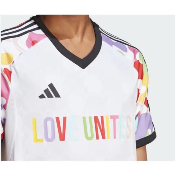 Adidas Aeroready Soccer Pride Pre-Match Jersey Slim Fit Medium White - Picture 3 of 7